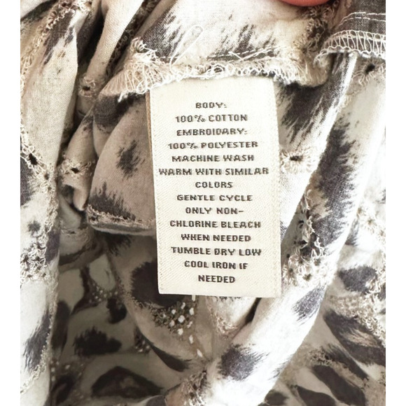 Kate Landry Midi Shift Dress Large Leopard Print Embroidered Coverup MuMu Beach - Picture 6 of 9